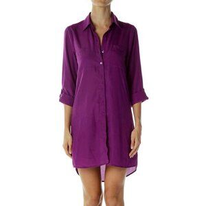 Eight Sixty Purple Collared Shirt Dress
